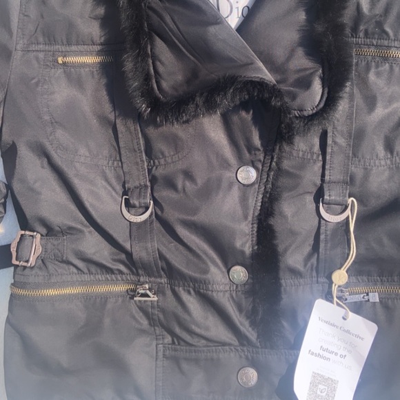 Christian Dior Y2K Black Puffer w/Rabbit Fur Trim EU40 - Picture 3 of 9